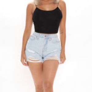 FN Good Days Ripped Cut Off Denim Shorts